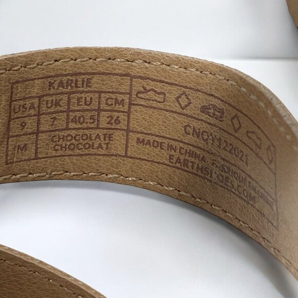 Earth Origins Karlie Sandals Brown Laser-Cut Leather & Adjustable Straps Sz 9 - Picture 7 of 9